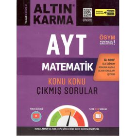 AYT 12.Sınıf 1.Dönem Matematik Konu Konu Çıkmış Sorular-Altın Karma Yayınları
