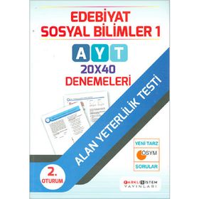AYT 2. Oturum Edebiyat Sosyal Bilimler 1 20x40 Denemeleri - kollektif