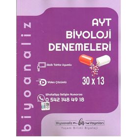 AYT Biyoloji 30 x 13 Denemeleri Biyoanaliz Yayınları