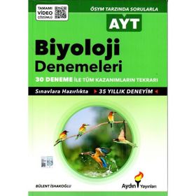 AYT Biyoloji 30'lu Denemeleri Aydın Yayınları