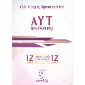 AYT Denemeleri 12 Adet Çözümlü Deneme Seti Eşit Ağırlık Karekök Yayınları