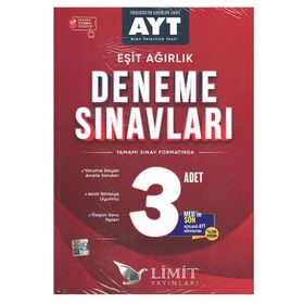AYT Eşit Ağırlık 3'lü Deneme Sınavları - Limit Yayınları