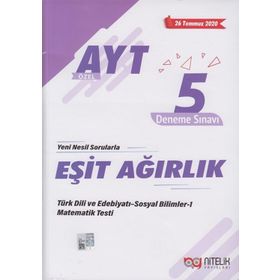 AYT Eşit Ağırlık 5 Deneme Sınavı Nitelik Yayınları