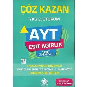 AYT Eşit Ağırlık Beşli Deneme Sınavı Çöz Kazan Yayınları