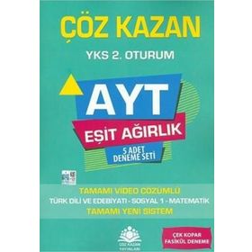 AYT Eşit Ağırlık Beşli Deneme Sınavı Çöz Kazan Yayınları