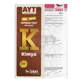 AYT Kimya Yaprak Test Seti Binot Yayınları