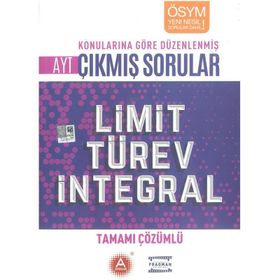 AYT Limit Türev İntegral Tamamı Çözümlü Konularına Göre Çıkmış Sorular-A Yayınları
