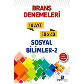 Ayt Sosyal Bilimler 2 10 Lu Denemeleri-Başarıyorum Yayınları