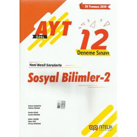 AYT Sosyal Bilimler 2 12 Deneme Sınavı Nitelik Yayınları