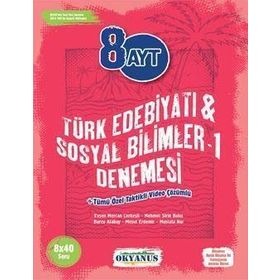 AYT Türk Dili ve Edebiyatı Sosyal Bilimler 1 8x40 Deneme-Okyanus Yayınları