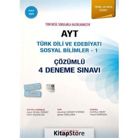 Ayt Türk Dili ve Edebiyatı Sosyal Bilimler 1 - Çözümlü 4 Deneme Sınavı - Temel Ve Orta Düzey - Kolektif