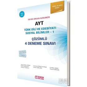 Ayt Türk Dili ve Edebiyatı Sosyal Bilimler 1 - Çözümlü 4 Deneme Sınavı - Temel Ve Orta Düzey - Kolektif