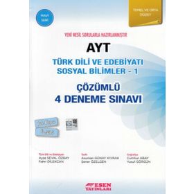 Ayt Türk Dili ve Edebiyatı Sosyal Bilimler 1 - Çözümlü 4 Deneme Sınavı - Temel Ve Orta Düzey - Kolektif