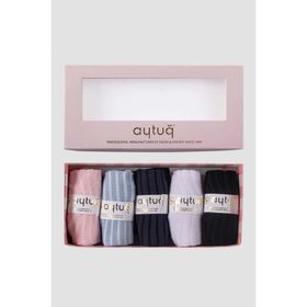 Aytuğ 34252 5 Çift Özel Kutulu Bambu Kadın Patik Çorap