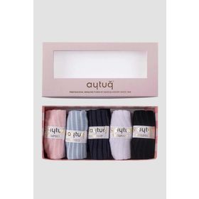 Aytuğ 34252 5 Çift Özel Kutulu Bambu Kadın Patik Çorap