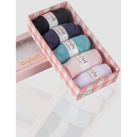 Aytuğ 34256 5 Çift Özel Kutulu 5 Renk Bambu Kadın Patik Çorap