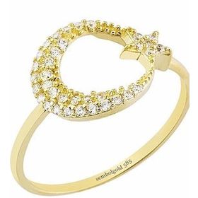 Ayyıldız 14k Gold Taşlı Altın Yüzük