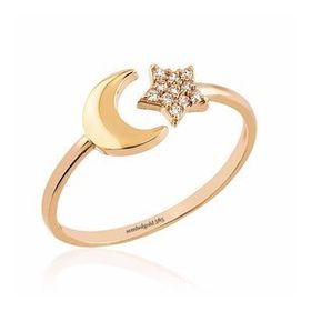 Ayyıldız 14k Gold Taşlı Rose Altın Yüzük