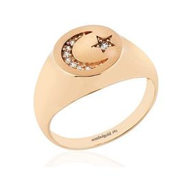Ayyıldız 14K Rose Gold Şövalye Altın Yüzük