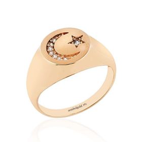 Ayyıldız 14K Rose Gold Şövalye Altın Yüzük