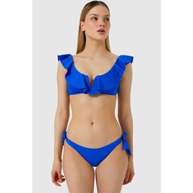 Ayyıldız 5400 Saks Fırfırlı Kadın Bikini Takımı