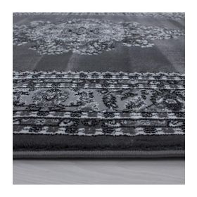 Ayyıldız Klasik Desenli İran Tarzı Madalyon Süsleme Siyah Gri Beyaz Renkler 160x230 cm Halı