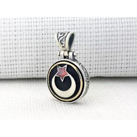 Ayyıldız Tasarımlı Ortası Dönen 925 Ayar Gümüş Kolye Ucu