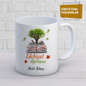 Ayzi Tasarım 2 Kişiye Özel Edebiyat Öğretmeni Kupa Bardak