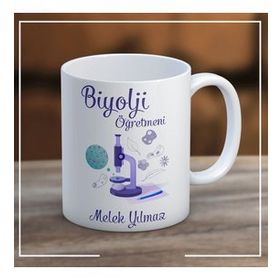 Ayzi Tasarım Kişiye Özel Biyoloji Öğretmeni Kupa Bardak