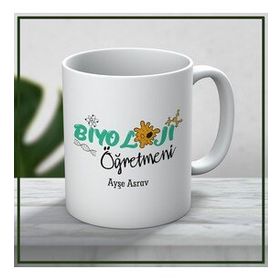 Ayzi Tasarım Kişiye Özel Biyoloji Öğretmeni Kupa Bardak