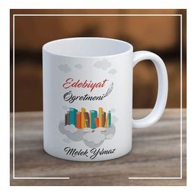 Ayzi Tasarım Kişiye Özel Edebiyat Öğretmeni Kupa Bardak