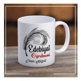 Ayzi Tasarım Kişiye Özel Edebiyat Öğretmeni Kupa Bardak