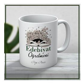 Ayzi Tasarım Kişiye Özel Edebiyat Öğretmeni Kupa Bardak