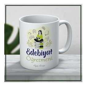 Ayzi Tasarım Kişiye Özel Edebiyat Öğretmeni Kupa Bardak