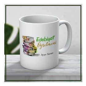 Ayzi Tasarım Kişiye Özel Edebiyat Öğretmeni Kupa Bardak