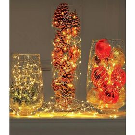 Azfahomestore Peri LED İnce Tel Pilli Sarı Işık