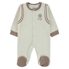 Aziz Bebe 006828 KRE Erkek Bebek Patikli 0-3 Ay Krem Tulum