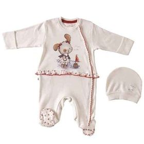 Aziz Bebe 6283 Ekru Patikli Bebek Tulumu