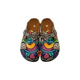 Aziz Şahin Shoes 5016 Gözler Sabo Mor Kadın Terlik