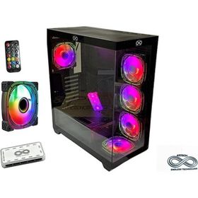 Aztech AZT101 B5 RGB Fan Uzaktan Kumanda Temperli Cam RGB Switch Siyah Akvaryum ATX Gaming Bilgisayar Kasası