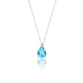 Azuris 925 Ayar Gümüş Aquamarine Gece Yıldızı Kolye