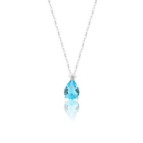 Azuris 925 Ayar Gümüş Aquamarine Gece Yıldızı Kolye