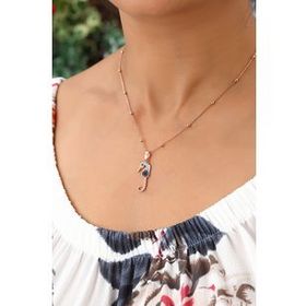 Azuris Silver 925 Ayar Gümüş Toplu Zincir Deniz Atı Kolye