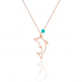 Azuris Silver ALK1377 Kadın Rose Gold 925 Ayar Gümüş Yunus Kolye