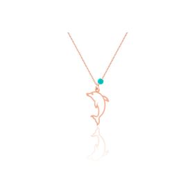 Azuris Silver ALK1377 Kadın Rose Gold 925 Ayar Gümüş Yunus Kolye