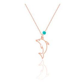 Azuris Silver ALK1377 Kadın Rose Gold 925 Ayar Gümüş Yunus Kolye