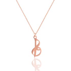 Azuris Silver ALK1384 Kadın Rose Gold 925 Ayar Gümüş Sol Anahtarı Kolye