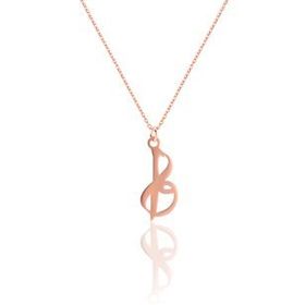 Azuris Silver ALK1384 Kadın Rose Gold 925 Ayar Gümüş Sol Anahtarı Kolye