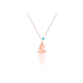 Azuris Silver ALK1399 Kadın Rose Gold 925 Ayar Gümüş Yelkenli Kolye