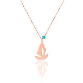 Azuris Silver ALK1399 Kadın Rose Gold 925 Ayar Gümüş Yelkenli Kolye
